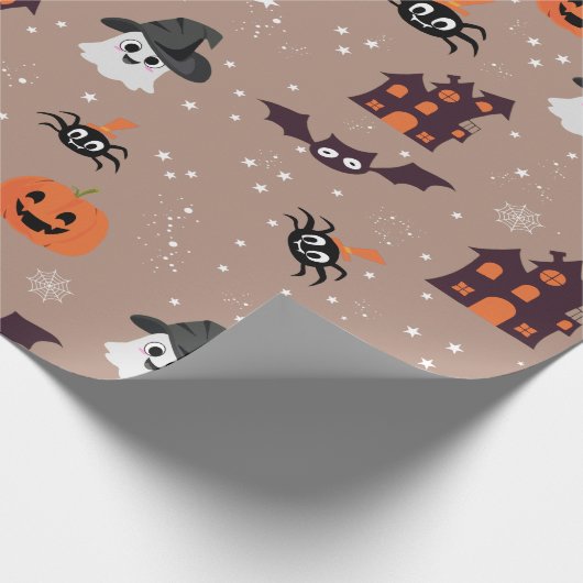 Halloween-Muster blass Geschenkpapier (Ecke)