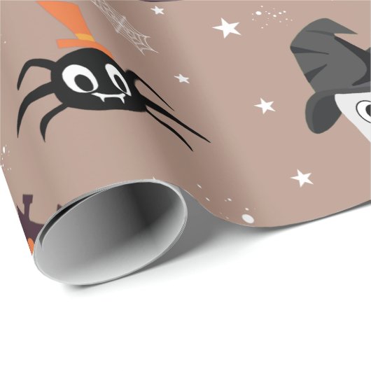 Halloween-Muster blass Geschenkpapier (Rolleneckpunkt)