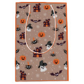 Halloween-Muster blass Mittlere Geschenktüte (Vorderseite)