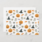 Halloween-Muster Feiertagspostkarte (Vorne/Hinten)