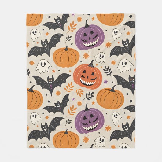 Halloween-Muster Fleecedecke (Vorderseite)