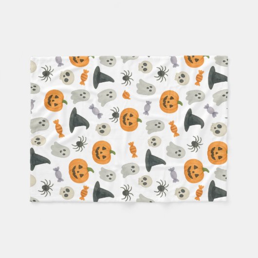 Halloween-Muster Fleecedecke (Vorderseite (Horizontal))