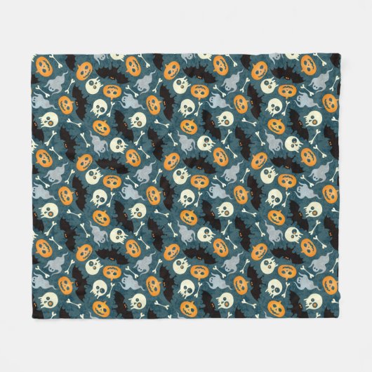 Halloween-Muster Fleecedecke (Vorderseite (Horizontal))