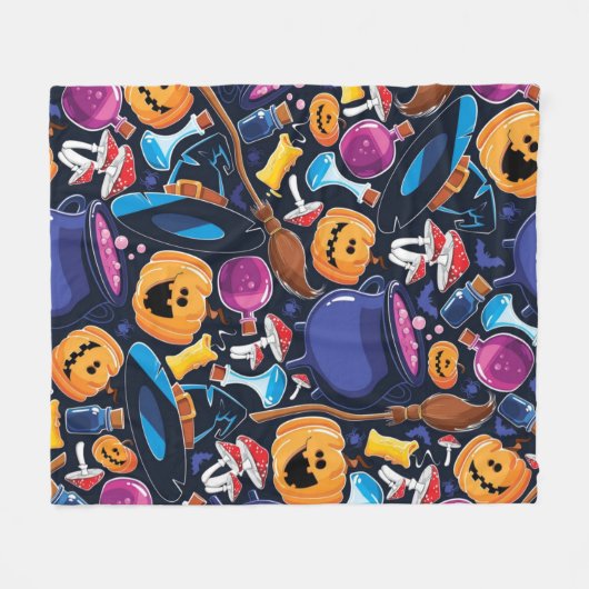 Halloween-Muster Fleecedecke (Vorderseite (Horizontal))