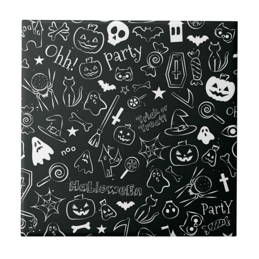 Halloween-Muster Fliese (Vorderseite)