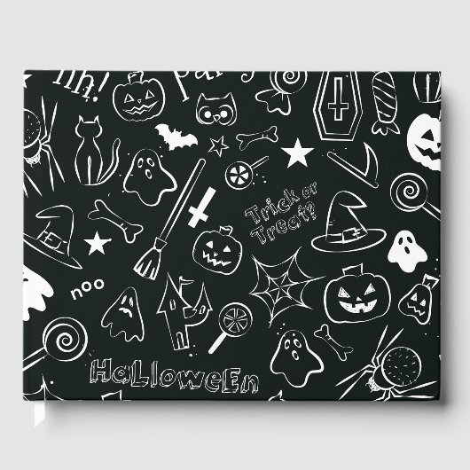 Halloween-Muster Gästebuch (Vorderseite)