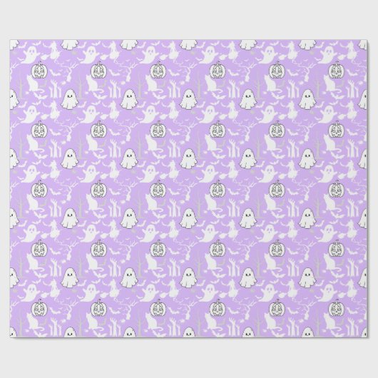 Halloween-Muster. Geruchlich und niedlich.b L Lila Geschenkpapier (Flach)