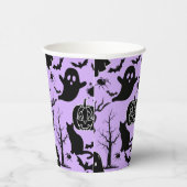 Halloween-Muster. Geruchlich und niedlich.b L Lila Pappbecher (Rechts)