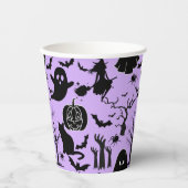 Halloween-Muster. Geruchlich und niedlich.b L Lila Pappbecher (Vorderseite)
