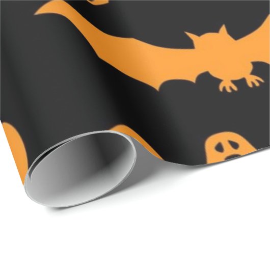 Halloween-Muster Geschenkpapier (Rolleneckpunkt)