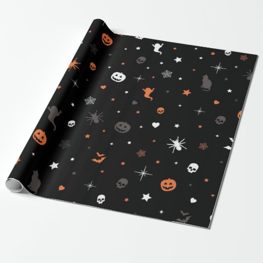 Halloween-Muster Geschenkpapier (Ungerollt)