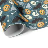 Halloween-Muster Geschenkpapier (Rolleneckpunkt)