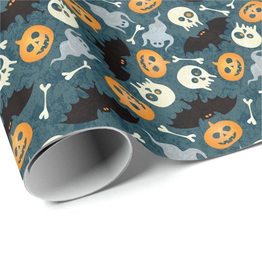 Halloween-Muster Geschenkpapier (Rolleneckpunkt)