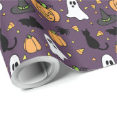 Halloween-Muster Geschenkpapier (Rolleneckpunkt)