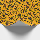 Halloween-Muster. Geschenkpapier (Ecke)