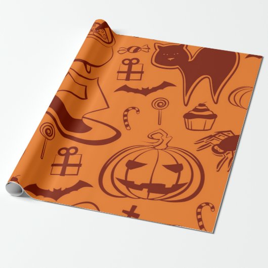 Halloween-Muster Geschenkpapier (Ungerollt)