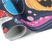 Halloween-Muster Geschenkpapier (Rolleneckpunkt)