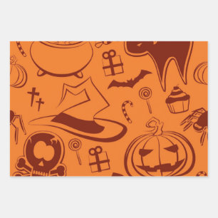 Halloween-Muster Geschenkpapier Set