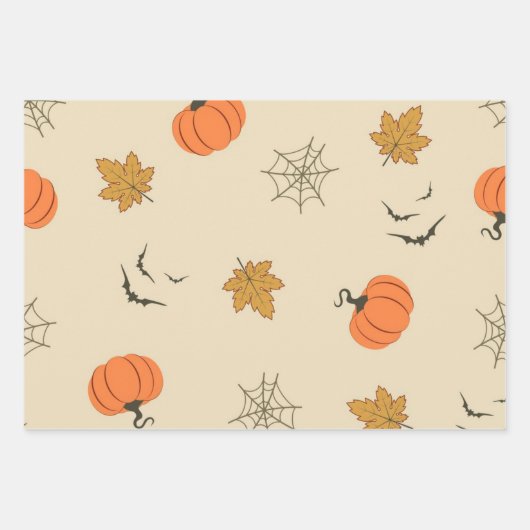Halloween-Muster Geschenkpapier Set (Vorderseite)