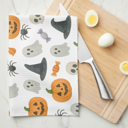 Halloween-Muster Geschirrtuch (Viertel Falte)