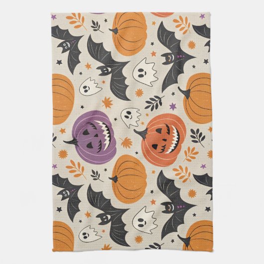 Halloween-Muster Geschirrtuch (Vertikal)