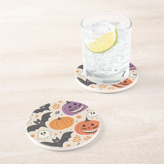 Halloween-Muster Getränkeuntersetzer (Seite)