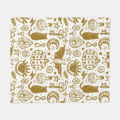 Halloween-Muster. Goldene Tinte Fleecedecke (Vorderseite (Horizontal))