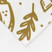 Halloween-Muster. Goldene Tinte Fleecedecke (Ecke)