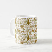 Halloween-Muster. Goldene Tinte Kaffeetasse (Vorderseite Links)