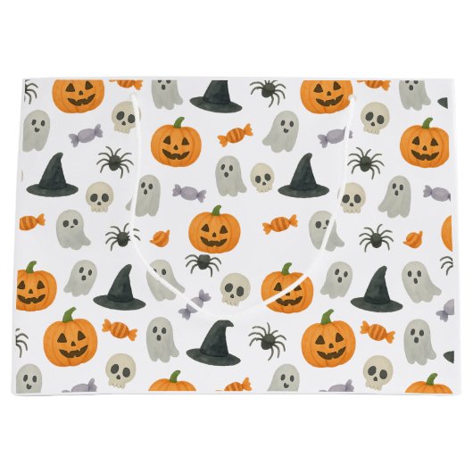 Halloween-Muster Große Geschenktüte (Vorderseite)