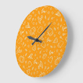 Halloween-Muster Große Wanduhr (Winkel)