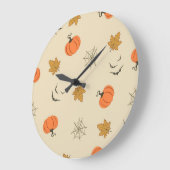 Halloween-Muster Große Wanduhr (Winkel)