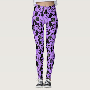 Halloween-Muster. Gruselig und süß.b L Lila Hinter Leggings