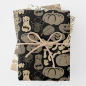 Halloween Muster Hexenhut Katzenspinne 3 neutral Geschenkpapier Set (Beispiel)