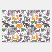 Halloween Muster Hexenhut Katzenspinne Set 3  Geschenkpapier Set (Vorderseite 2)
