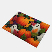 Halloween Muster Hintergrund mit Orange Pumpkins Fußmatte (Schrägansicht)