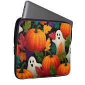 Halloween Muster Hintergrund mit Orange Pumpkins Laptopschutzhülle (Vorne Rechts)