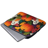 Halloween Muster Hintergrund mit Orange Pumpkins Laptopschutzhülle (Vorne Knopf)