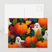 Halloween Muster Hintergrund mit Orange Pumpkins Postkarte (Vorne/Hinten)