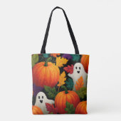 Halloween Muster Hintergrund mit Orange Pumpkins Tasche (Rückseite)