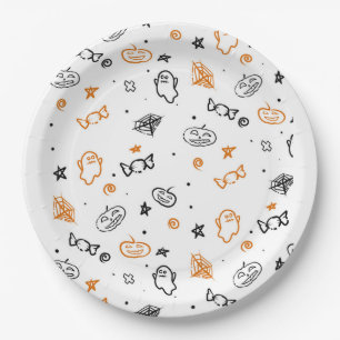 Halloween-Muster Hintergrund Pappteller
