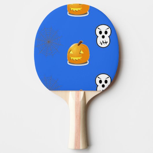 Halloween-Muster in blau Tischtennis Schläger (Vorderseite)