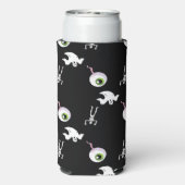 Halloween-Muster in Schwarz Selters Dosenkühler (Seltzer Rückseite)