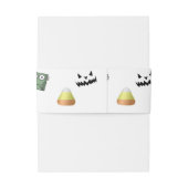 Halloween-Muster in Weiß Einladungsbanderole (Rückseitenbeispiel)