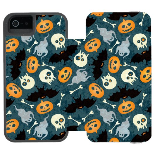 Halloween-Muster Incipio iPhone Geldbeutel-Hülle (Folio Geöffnet)