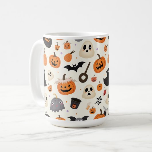 Halloween-Muster Kaffeetasse (Vorderseite Links)