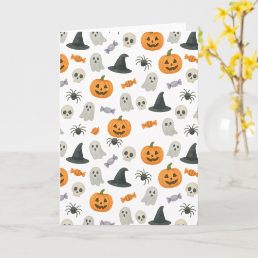 Halloween-Muster Karte (Gelbe Blume)