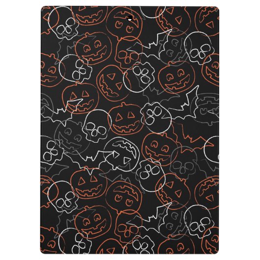 Halloween-Muster Klemmbrett (Rückseite)