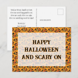 HALLOWEEN - Muster - Kürbisse 1 Feiertagspostkarte