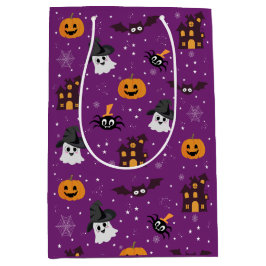 Halloween-Muster lila  Mittlere Geschenktüte
